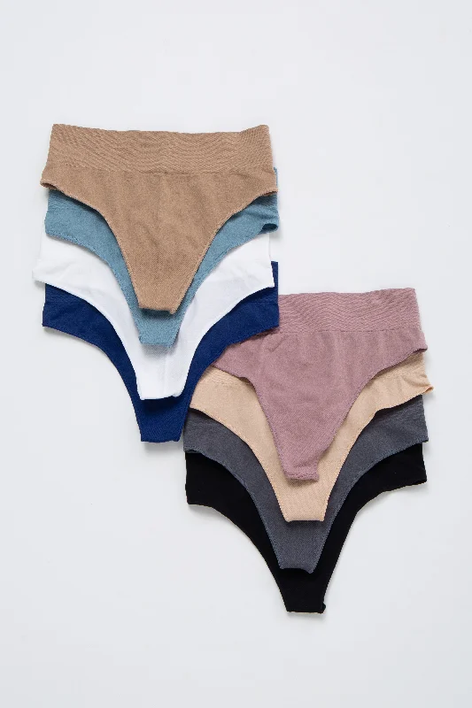 Women's Workout Garments Multicolor Thong Underwear Set
