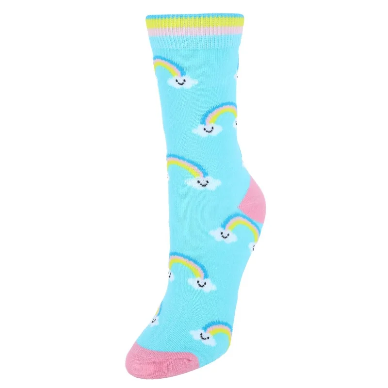 Formal Garments For Women Women's Soft Rainbow and Clouds Novelty Socks (1 Pair)