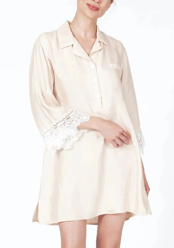 Women's Sporty Clothes Rosey Sleep Shirt In Champagne