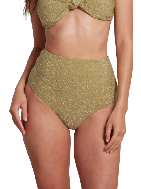 Women's Chic Outerwear Outfit Claire High Waist Bikini Bottom Lurex In Green