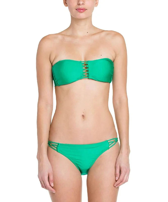 Women's Occasion Wear Clothing Women's Braided Full Bikini Bottom In Jade Green