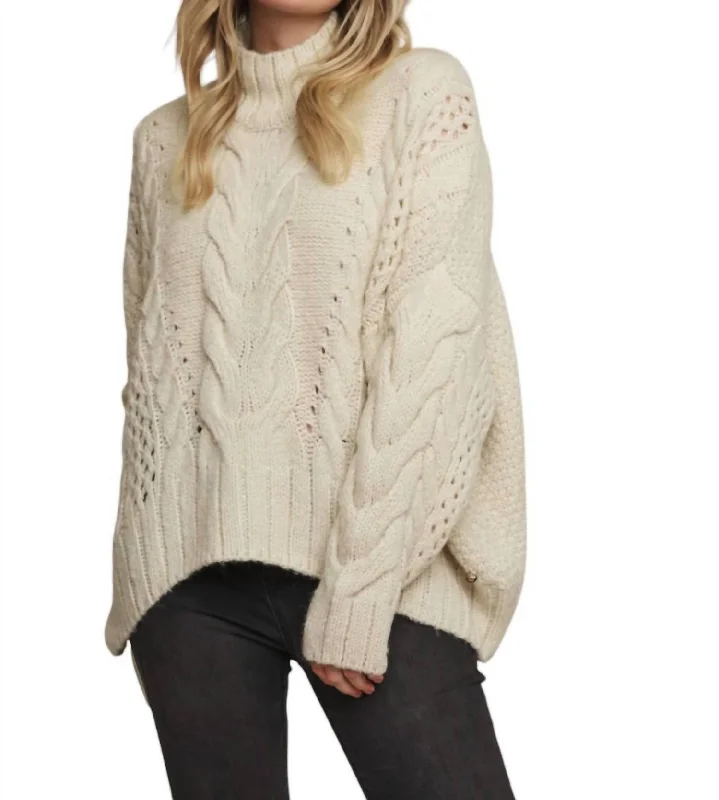 Formal Clothing For Women Kelson Turtleneck Relaxed Sweater In Birch