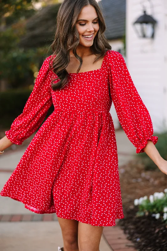 Unbeatable Prices Found Love Red Heart Print Dress