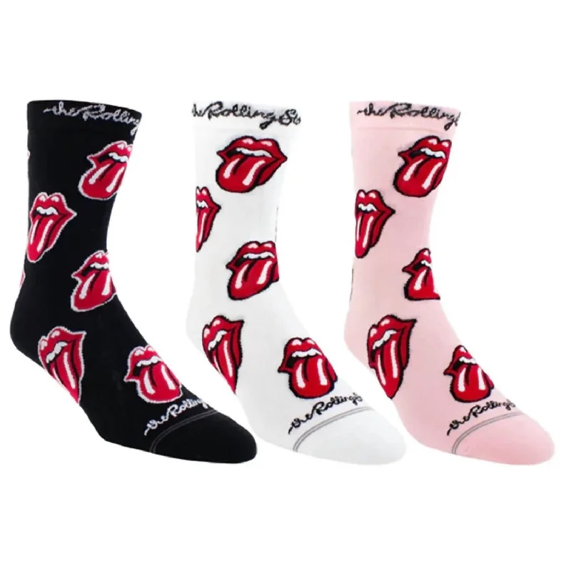 Women's Plus-Size Garments Women's The Rolling Stones Assorted Crew Socks In Black/white/pink/red