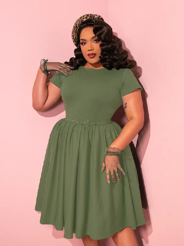 Explore What's New Avon Swing Dress in Sage Green - Vixen by Micheline Pitt