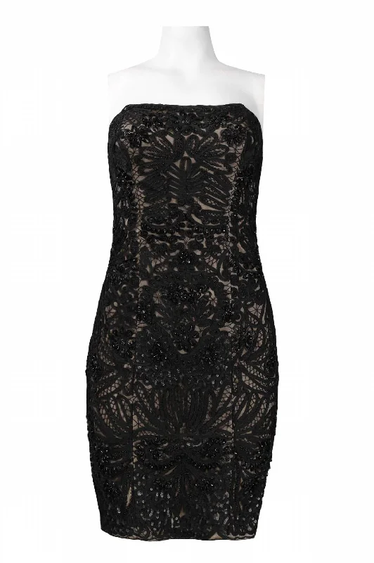 Best Seller Embellished Applique Mesh Dress In Black