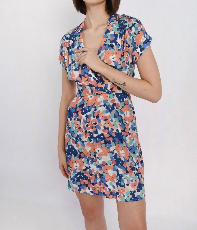 Women's Clothing Sale Canopy Print Dress In Blue