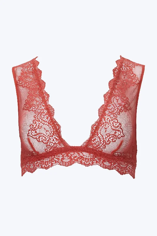 Classic Clothes For Women So Fine Lace Tank Bralette In Guava