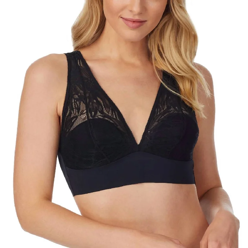 Women's Relaxed Clothes Sleek & Lace Built Up Bralette In Black