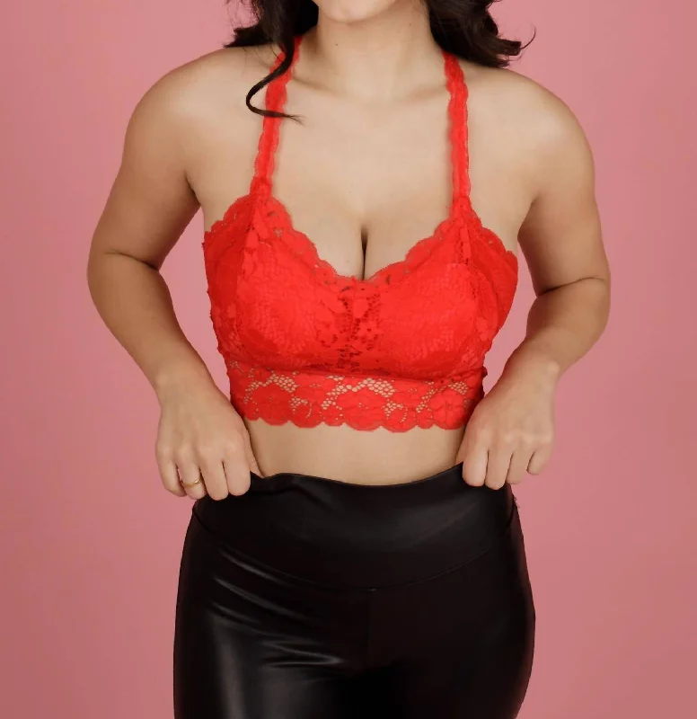 Women's Seasonal Apparel Juliette Racerback Bralette In Red