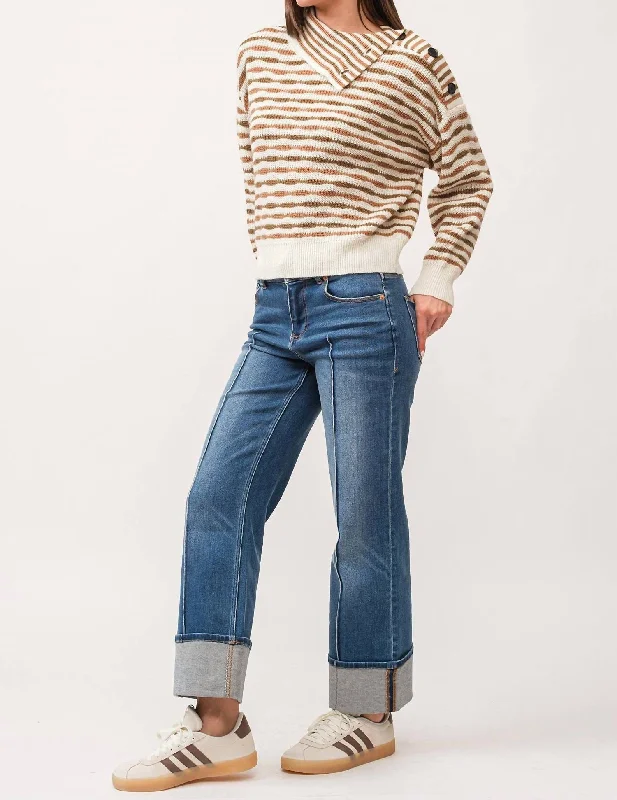 Women's Tops And Clothing Ingrid Sweater In Cafe Stripe