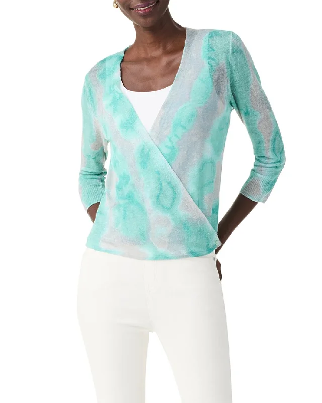 Women's Seasonal Garments NIC+ZOE Watercolor Waves 4-Way Linen-Blend Cardigan