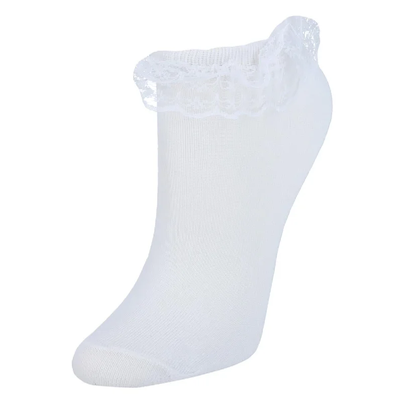 Women's Clothing Apparel Sets Women's Solid Color Frilly Low-Cut Socks (4 Pack)