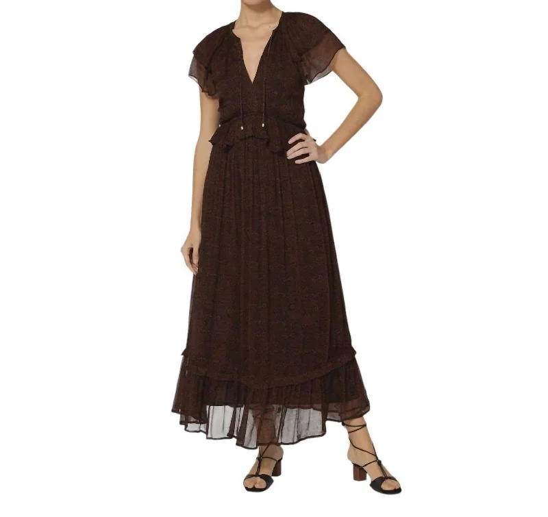 Woman Clothing Tatum Ankle Dress In Siena