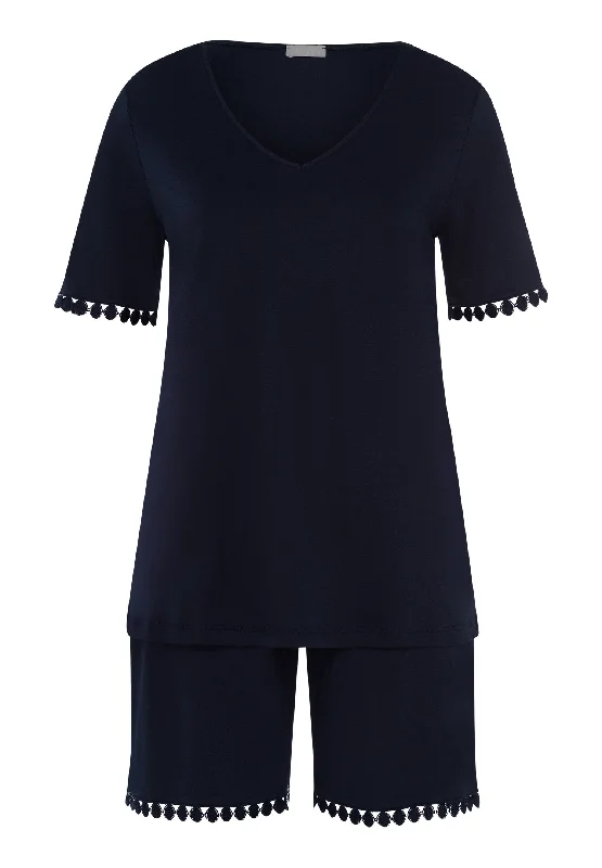 Women's Casual Wear Clothing Rosa Embroidered Short Pajama Set | Deep Navy 74935-1610