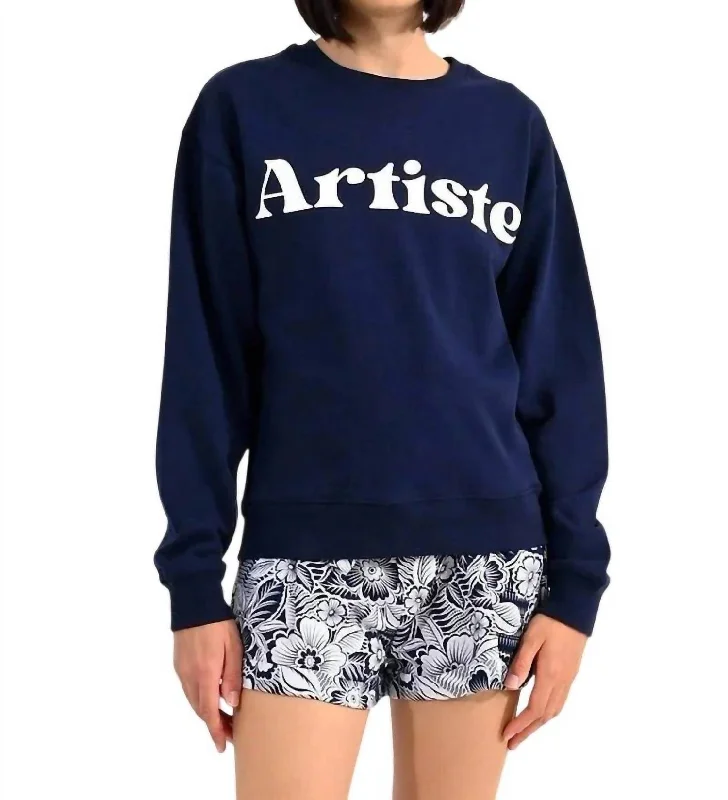 Women's Activewear Apparel Artiste Sweatshirt In Navy Blue