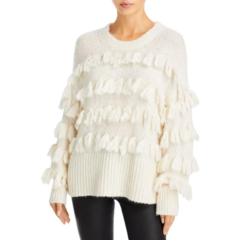 Women's Everyday Clothes Womens Merino Wool Tassel Crewneck Sweater