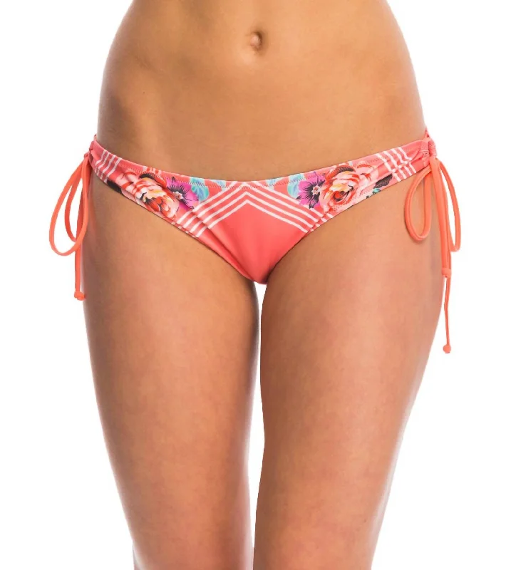 Women's Vacation Attire Women's Bloomin Beach Tie Bikini Bottom In Multi