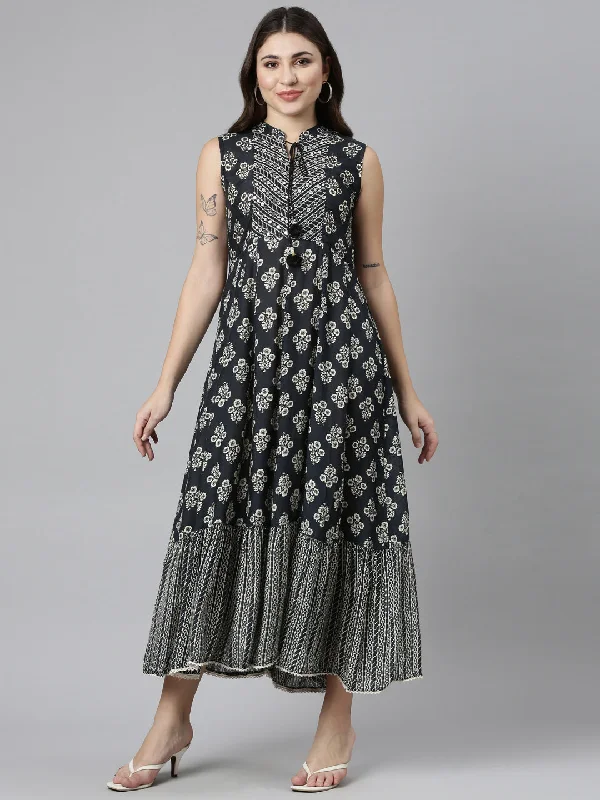 Trendy Styles Neeru's Black Straight Casual Printed Dress