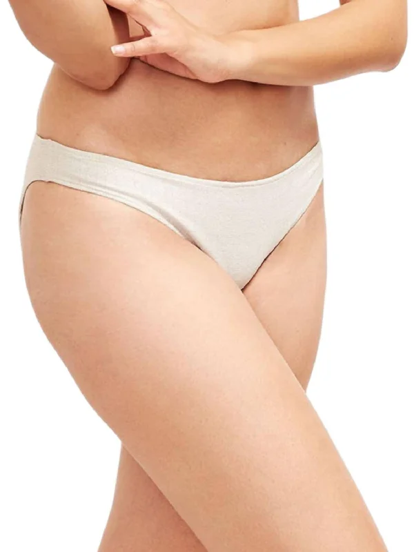 Chic Women's Attire Classic Brief Bikini Bottom In Platinum