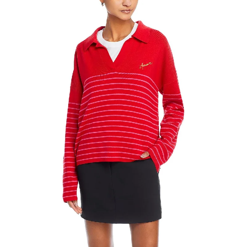 Women's Office Attire Womens Collar Logo Pullover Sweater