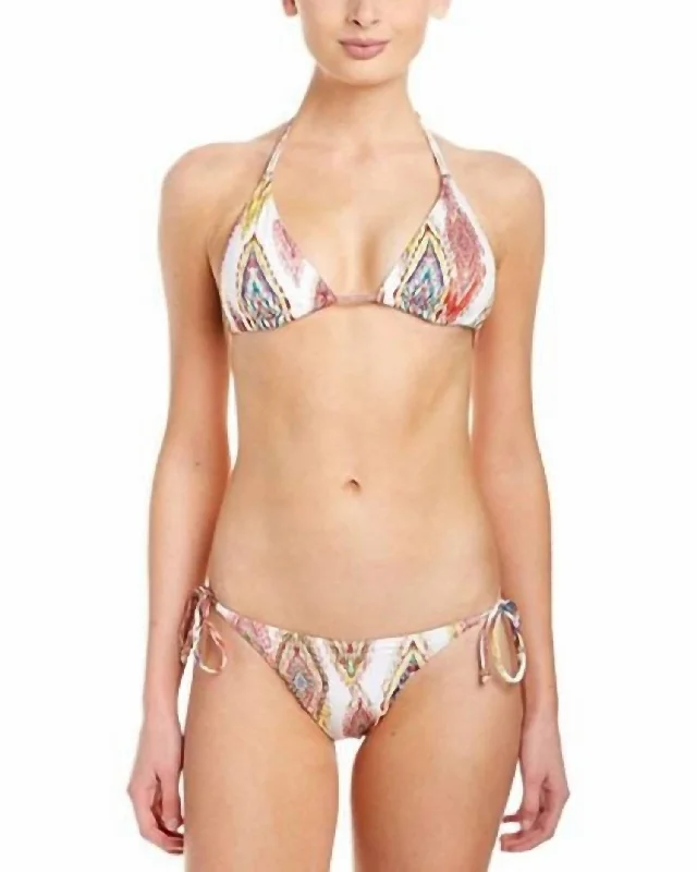 Casual Garments For Women Patara Embroidered Tie Strap Teeny Bikini Bottom Swimsuit In Multi