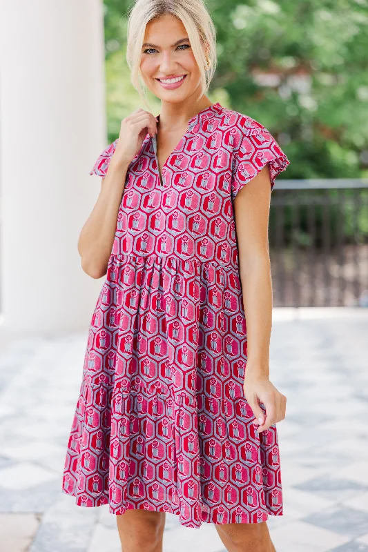 Wardrobe Refresh Briton Court: Walk On Red Boot Print Dress