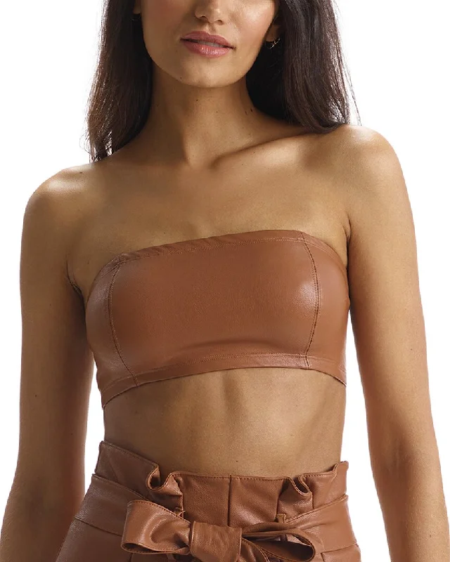 Women's Fashion-Forward Apparel commando Faux Leather Bandeau Bralette