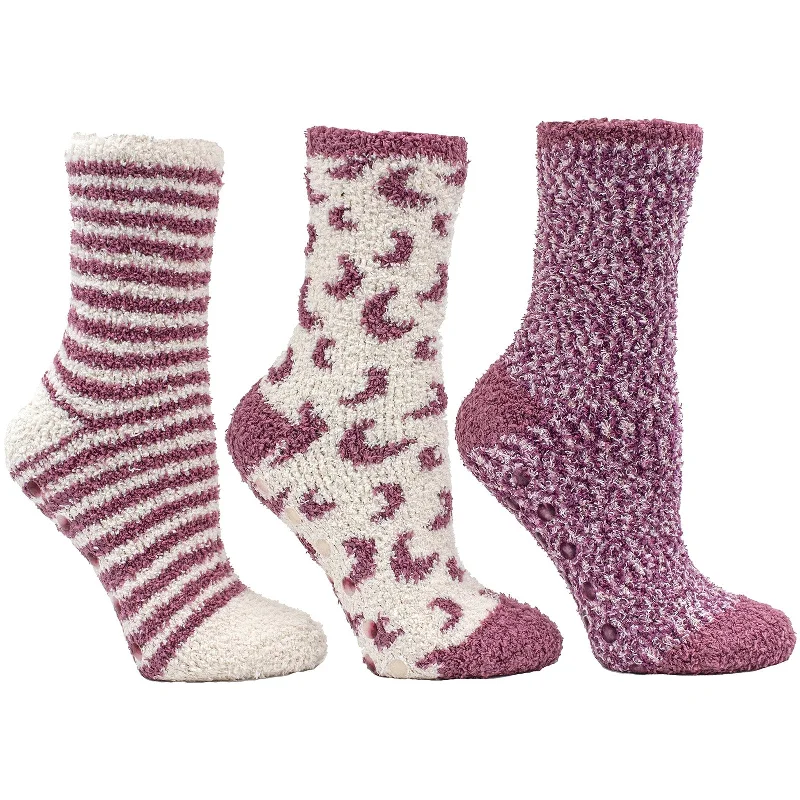 Women's Clothes And Garments Aromasoles Essential Oil Infused Warm Cozy Slipper Socks, 3 Pack, Rose