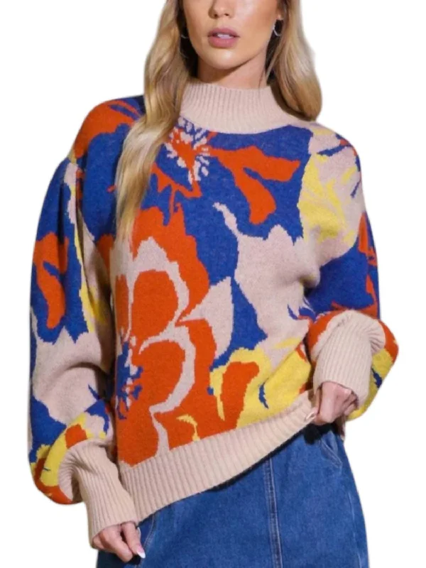 Women's Clothes And Garments Frankie Floral Sweater In Multi Color