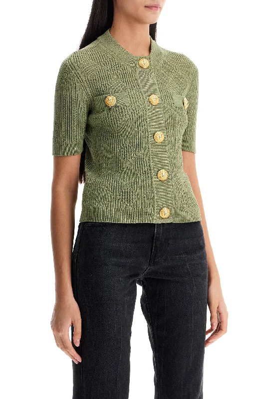 Classic Clothes For Women Balmain Short-Sleeved Cardigan With Emb