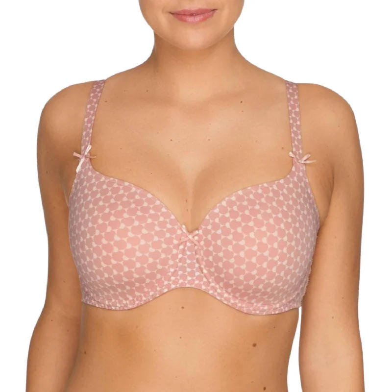 Women's Evening Wear Attire Twist Happiness Padded Heartshape Bra In Peachy