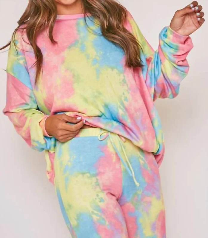 Women's Transitional Attire Tie Dye Lounge Set In Multi Color