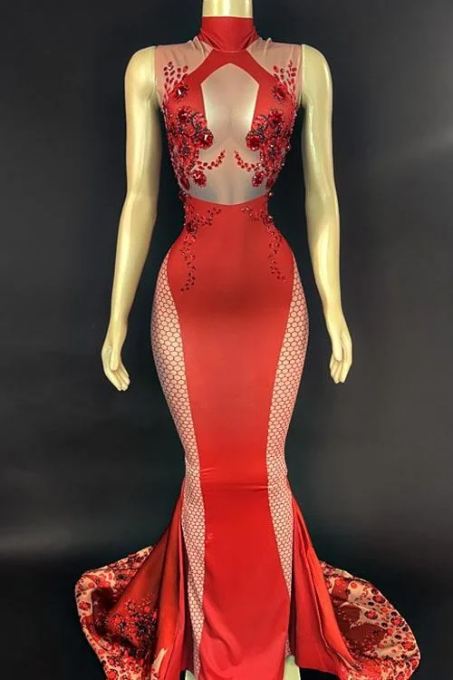 Casual Wear Camilla Red 3D Print Dress (Ready To Ship)