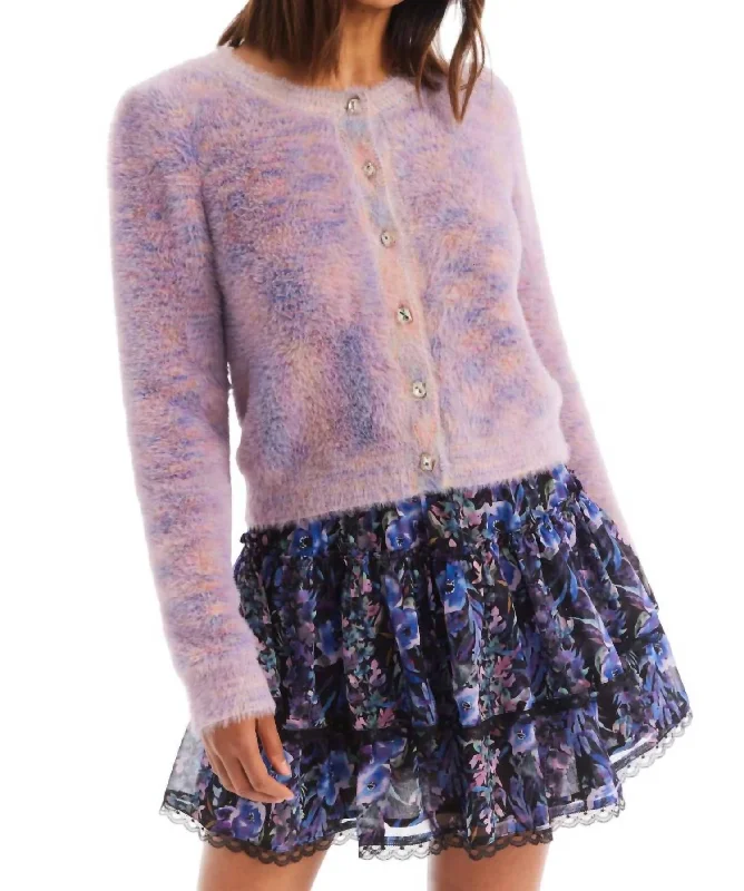 Comfortable Outfit For Women Jeweled Sloan Cardigan In Pastel Space Dye