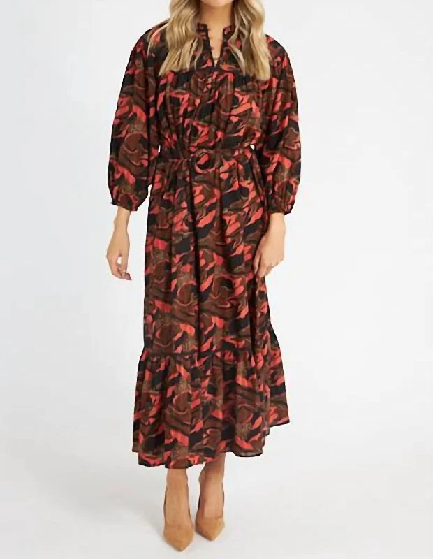 Comfort First Women's Wear Sabine Printed Ankle Dress In Canyon