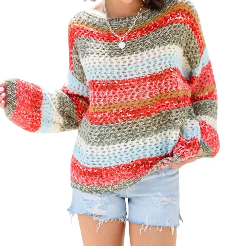 Women's Sporty Chic Clothes All Cozied Up Sweater In Multi Color