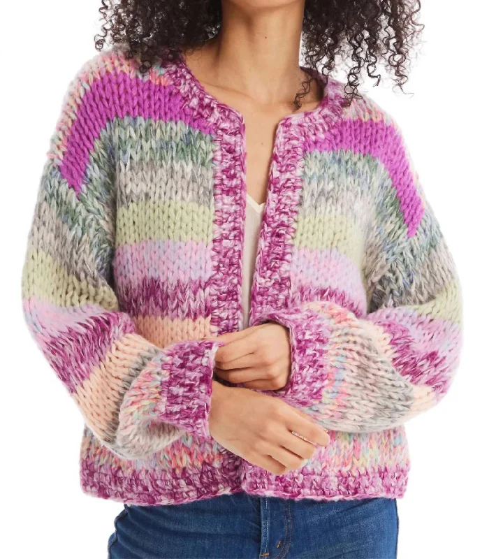 Women's Contemporary Apparel Cropped Jodie Cardigan In Multi Pastel