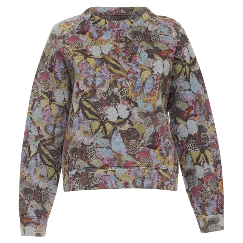 Women's Apparel Valentino multicolor butterfly print pullover sweater