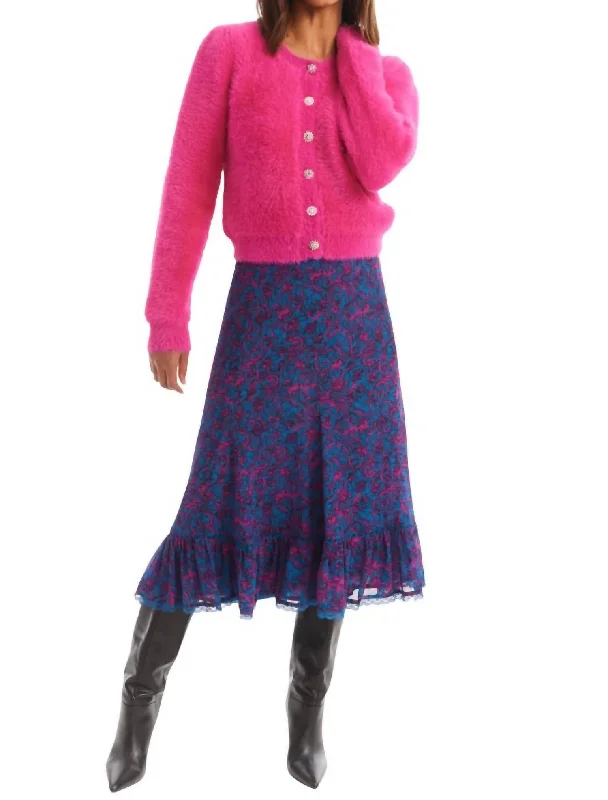 Women's Evening Apparel Jeweled Sloan Cardigan In Hot Pink