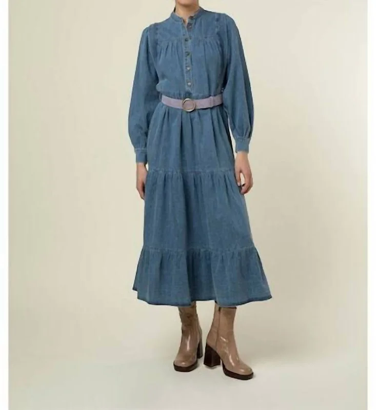 Style Your Wardrobe Lizzy Jean Dress in Blue