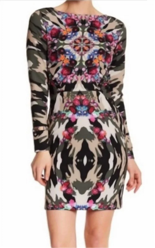 Chic And Edgy Artelier Nicole Miller Printed Dress In Multi