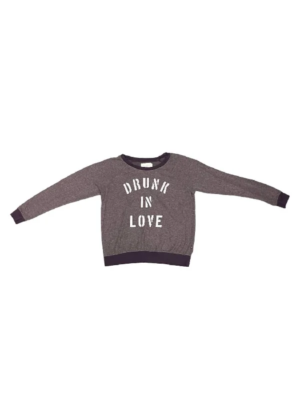 Women's Clothing Apparel Sets Drunk In Love Pullover In Aubergine