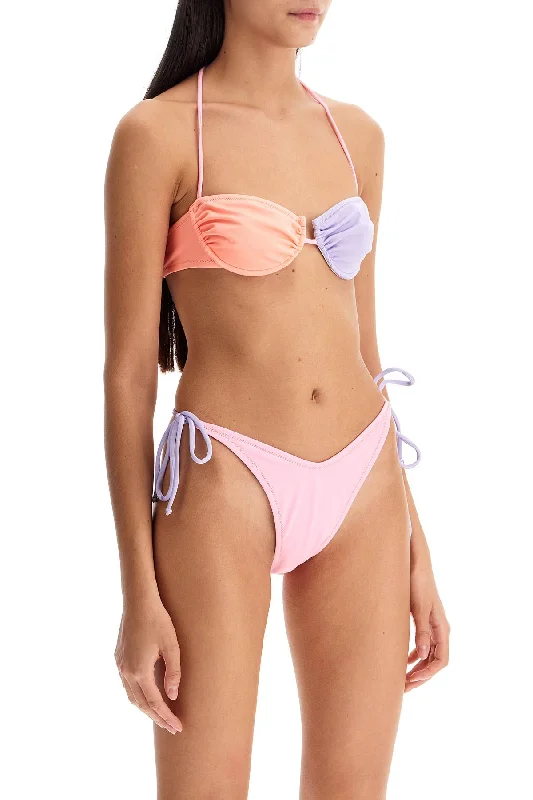 Women's Stylish Vacation Attire Reina Olga Penny Color-Block Bikini Set