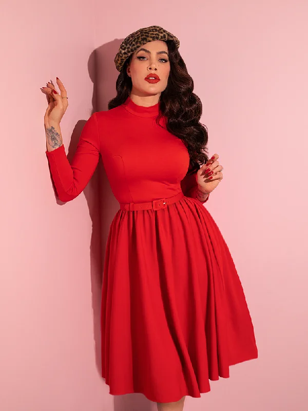 Trend Setting Wardrobe Bad Girl Swing Dress in Tomato Red - Vixen by Micheline Pitt