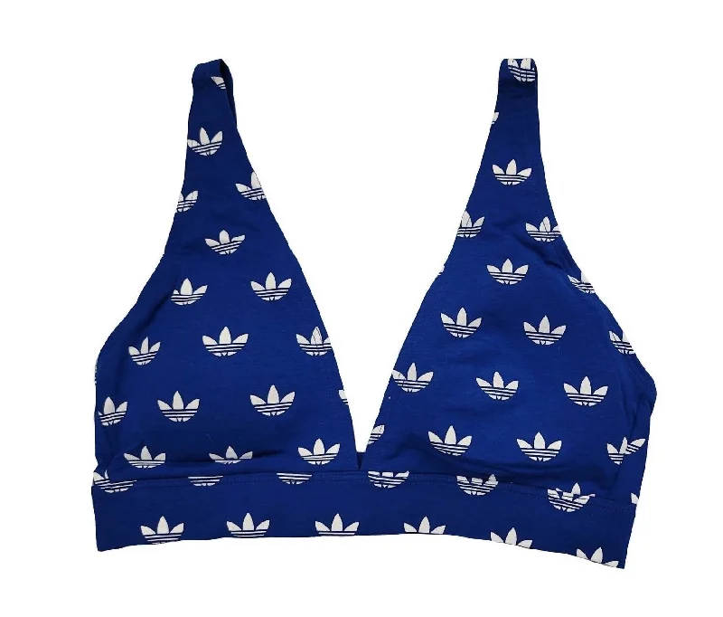 Casual Clothing For Women Adicolor Comfort Flex Unlined Triangle Bralette In Blue Pattern