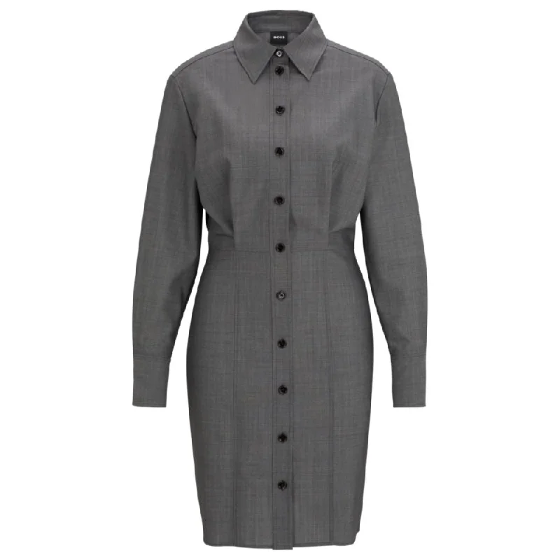 Crazy Price Slashing Shirt-style regular-fit dress in virgin wool