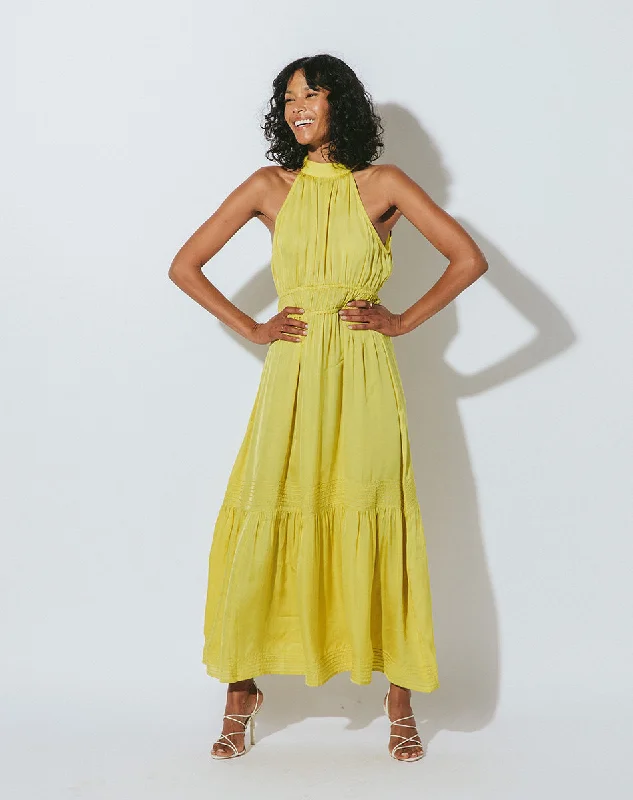 Don't Miss Out Margot Ankle Dress | Chartreuse