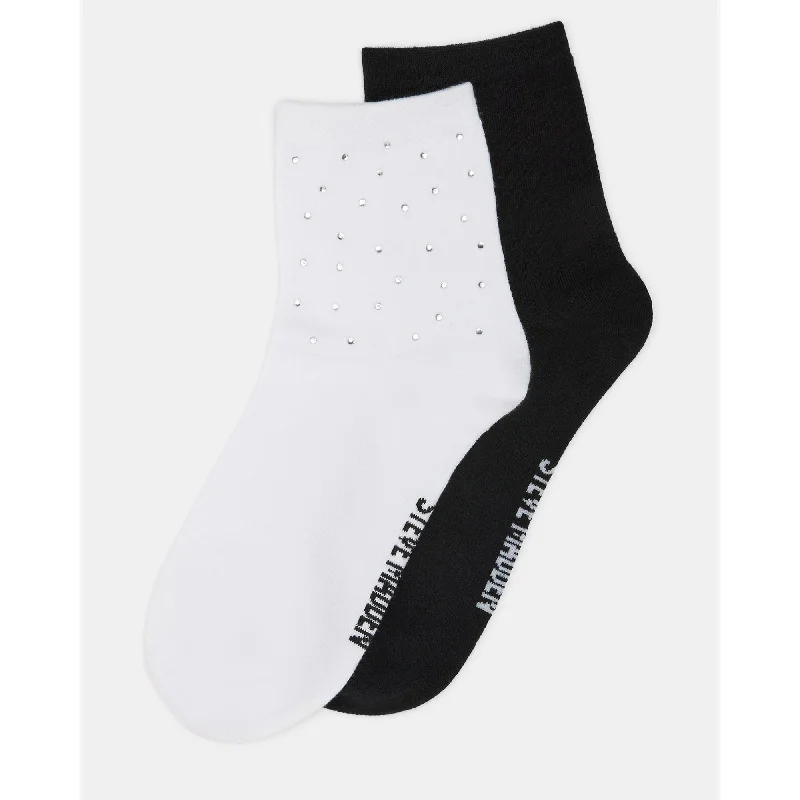 Women's Formal Event Clothing Iced Socks White/black