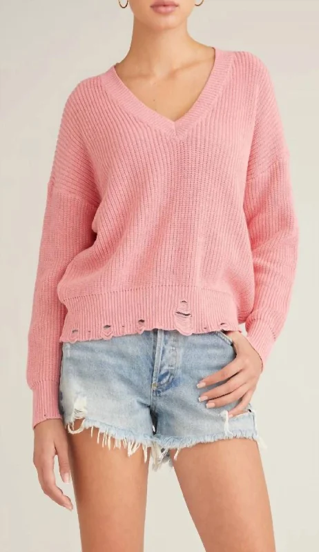 Casual Clothing For Women Baja Sweater In Coral